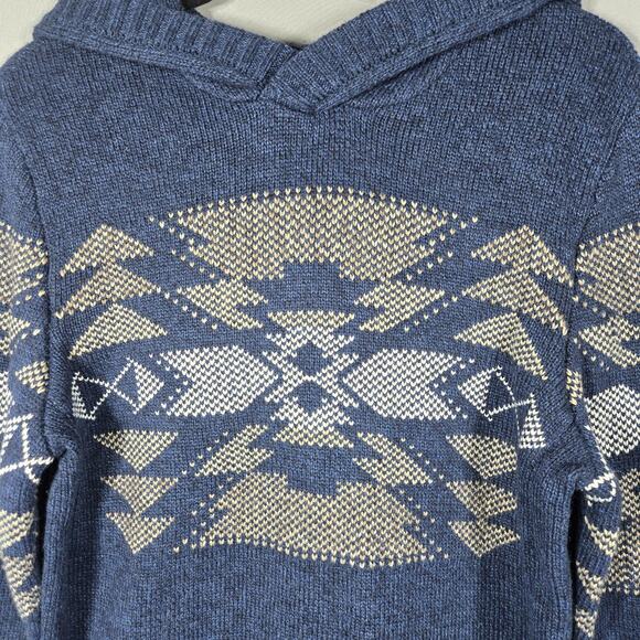 American Eagle Hooded Sweater Womens Small Blue Southwest Knit Pullover - Picture 3 of 10